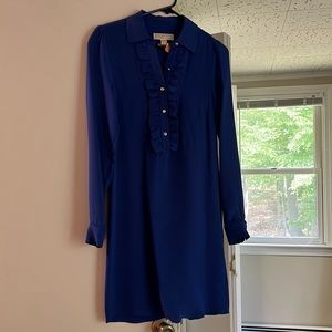 Blue Michael Kors long sleeve dress